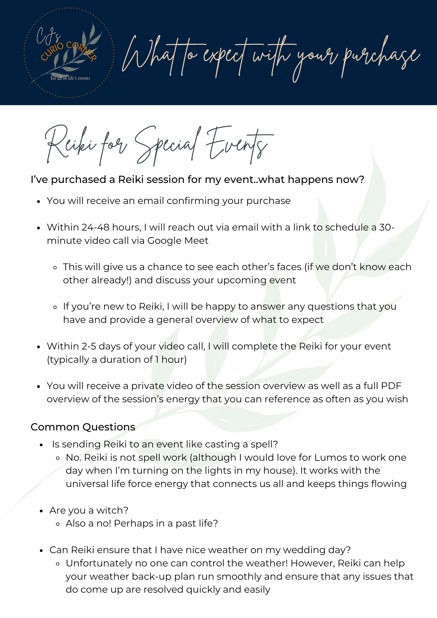 Reiki for Special Events