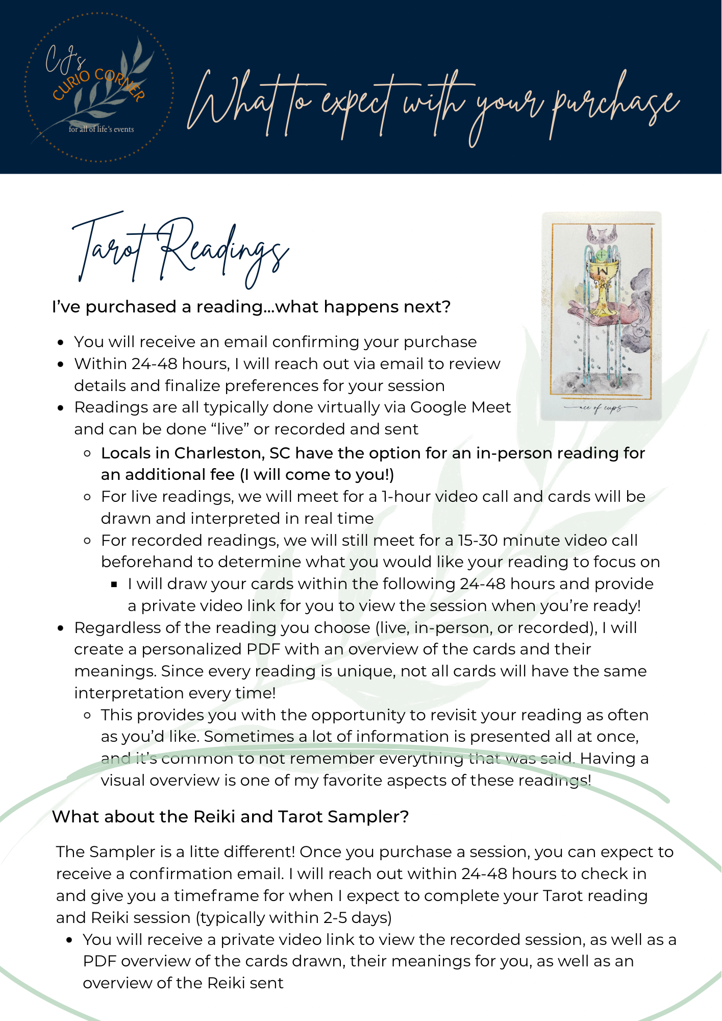 Reiki and Tarot Sampler