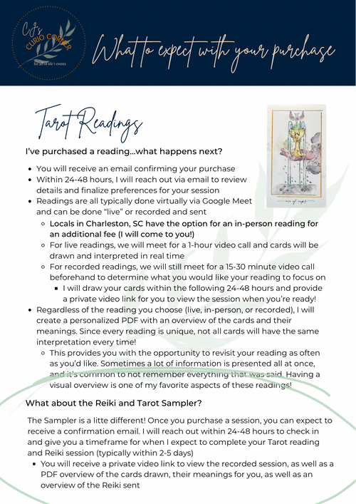 Reiki and Tarot Sampler