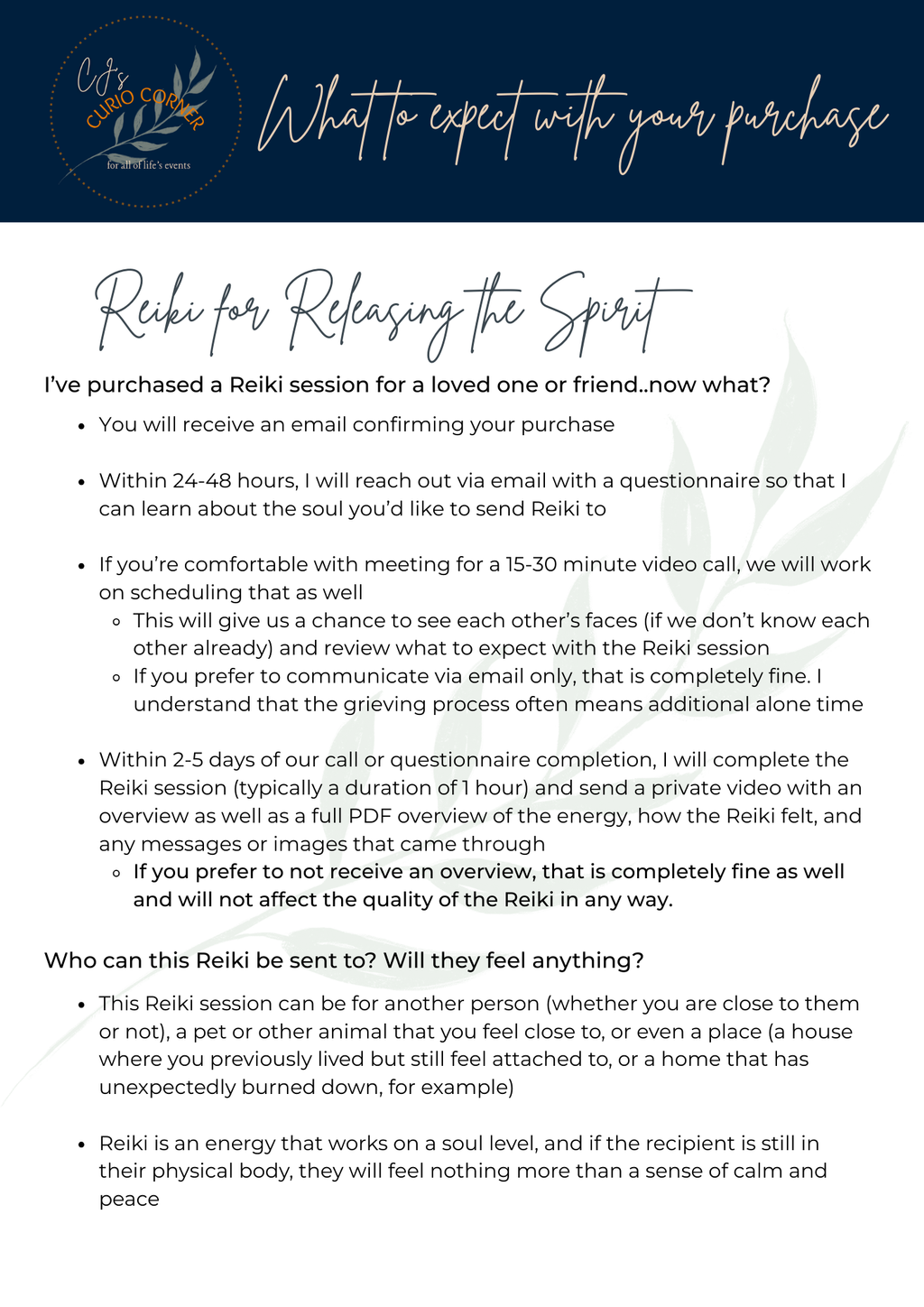 Reiki for Releasing the Spirit