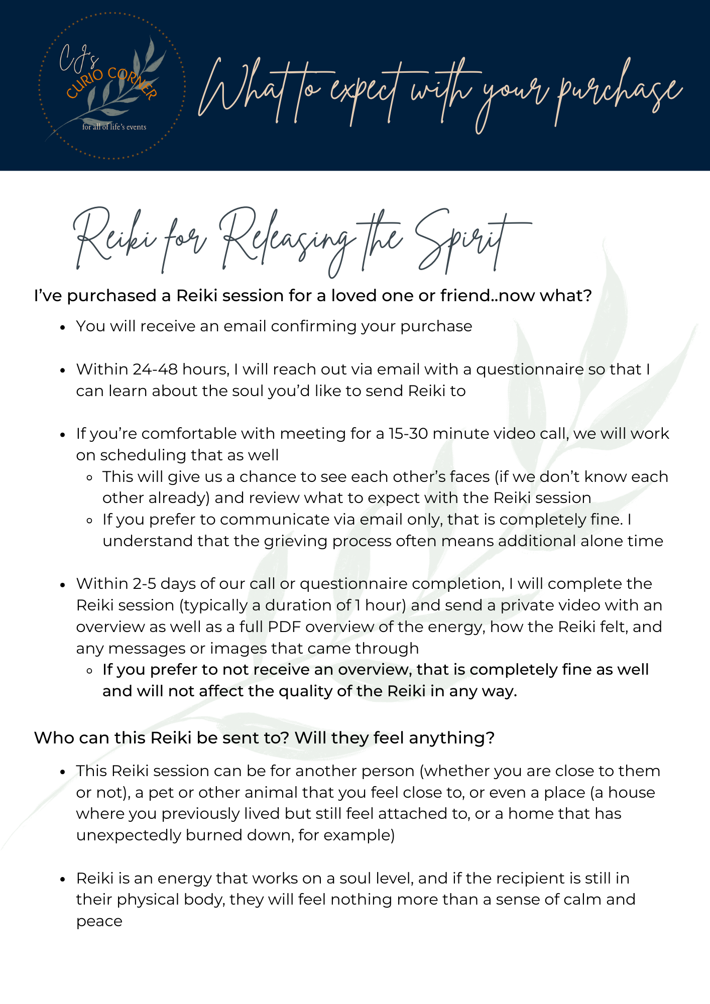 Reiki for Releasing the Spirit