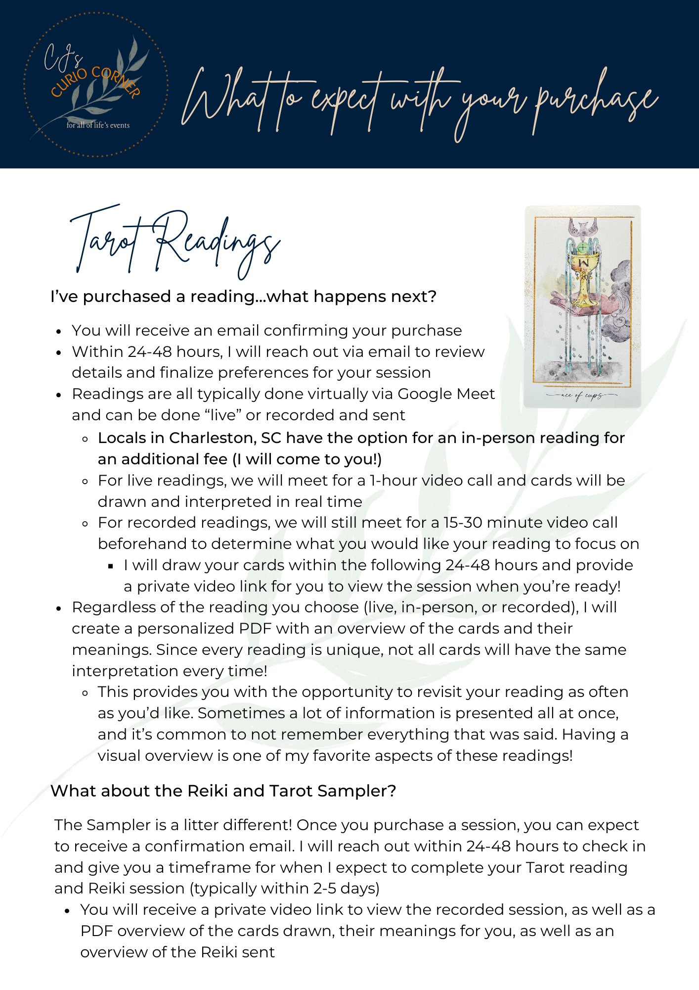 Reiki and Tarot Sampler